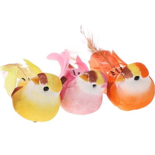 DIY Craft Party Accessories Mini Sparrow Simulation Bird Educational Toy Fake 12PCS Decoration Table Ornaments Home Foam Feather