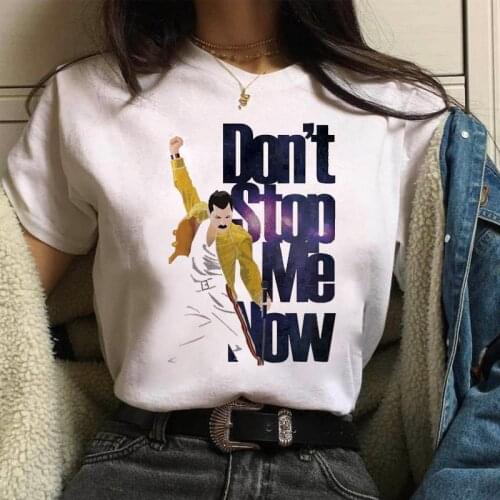 Freddie Mercury Queen Band T Shirt Women Harajuku Vintage Ullzang T-shirt Fashion Queen Tshirt 90s Graphic Rock Top Tees