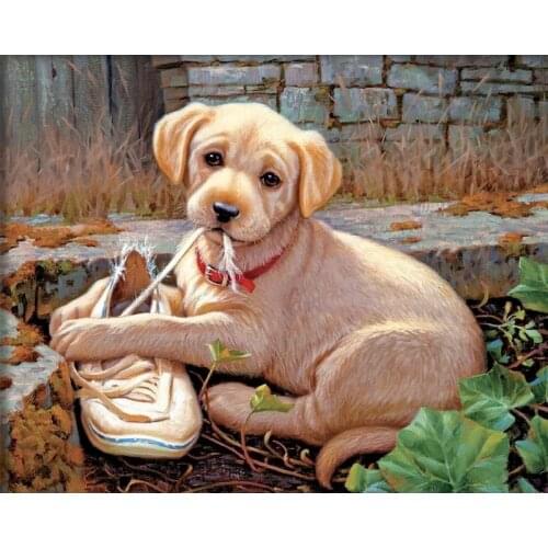 GATYZTORY Painting By Numbers Dog Animals Drawing Canvas DIY Pictures By Numbers Kits Wall Art Hand Painted Gift Home Decor