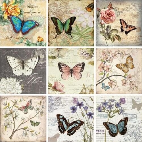 HUACAN 5d Diamond Painting Butterfly Pictures Of Rhinestones 5D DIY Diamond Embroidery Sale Animal Decor For Home