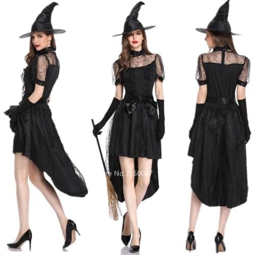 New Women Witch Dress Vampire Costumes for Adult Scary Vampire Devil Helloween Disfraz Carnival Party Performance Clothing