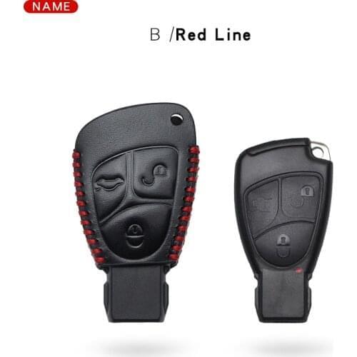 For Mercedes Benz Leather Car Key Cover For Mercedes W205 B C E S Class W203 W212 C180 E200 W124 CLS CL Key Case