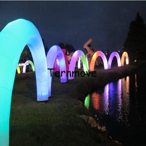 8mW Beautiful LED Decoration Inflatable Lighting Arch with LED Light for advertising, inflatable arch for sports running race