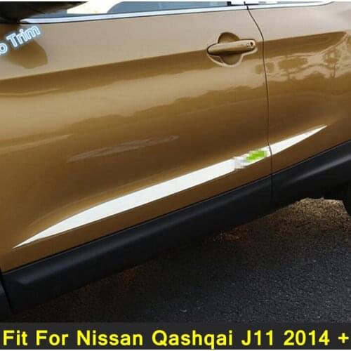 Lapetus Side Door Line Garnish Body Trim Accent Molding Cover Bezel Kit Fit For Nissan Qashqai J11 2014 - 2020 Stainless Steel