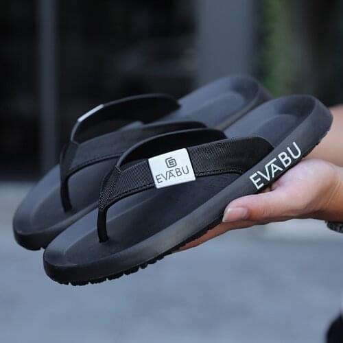 2019 men slippers Mens Flip Flops Fashion Summer Beach Water Rubber shoes outside Male Flats brand sandals black red green shoe