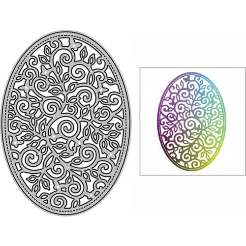 New Leaf Vine Oval Frame Craft Embossing Mold 2021 Metal Cutting Dies for DIY Decorative Scrapbooking Album Card Making No Stamp