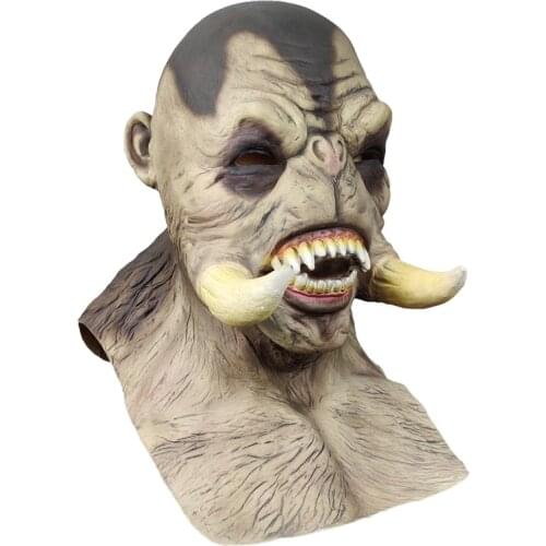 2020 New The Demon Mask Devil Latex Cosplay Costume Props Masks with Horrible Horns Adults Party Props
