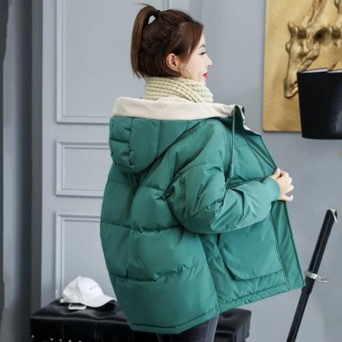Womens parka thick hooded jakcets winter Korean style warm loose oversize coat femme casual outwear manteau femme hiver Fad