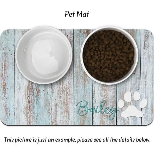 Pet Placemat Waterproof Pet Mat Dog Mat Cat Mat PU Leather Pet Food Pad Pet Bowel Drinking Mat Dog Feeding Placemat Custom Name