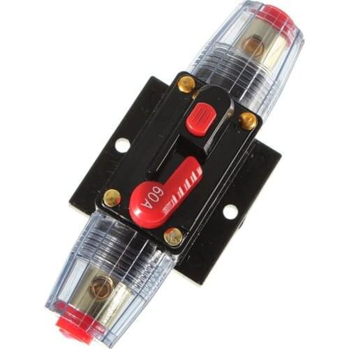 12V DC Car Audio Inline Circuit Breaker Fuse for System Protection 60A 60 AMP
