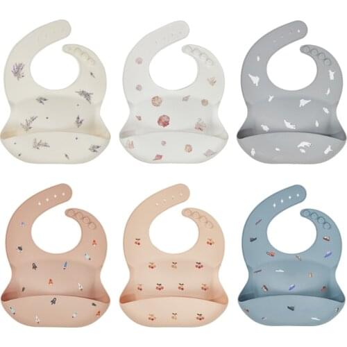57BF Infants Adjustable Burp Apron Baby Food Grade Silicone Waterproof Bibs Newborn Boys Girls Feeding Saliva Towel