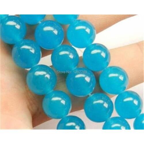 8mm Blue Round Loose Beads DIY Stone Accessories Wholesale Women Fashion Jewelry Suitable Making Design 15" 3pc/lot