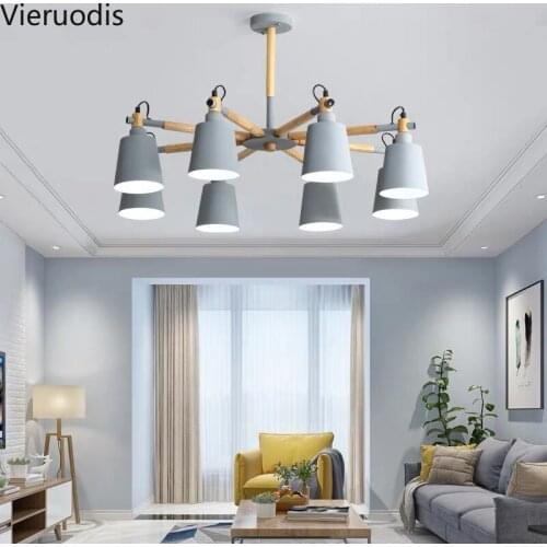Modern Led Chandelier Macaron Color Drop Light for Living Room Bedroom Dining Room Indoor Lustre Chandelier Lighting Fixtures
