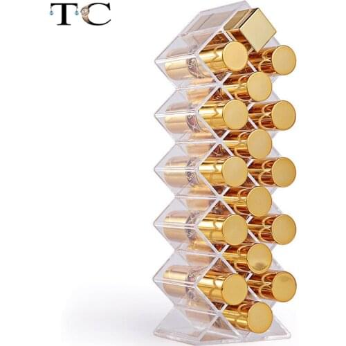Stylish Transparent Plastic 16 Grid Lipstick Box Fish Like Dust Display Rack Cosmetics Lipstick Storage Box Jewelry Boxes
