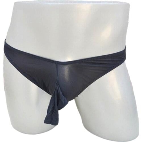 Open Top Penis Sleeve Underwear Ultra-thin Breathable Men Ice Silk Pouch Briefs Gay Mens Underwear Sexy Briefs Erotic Wear