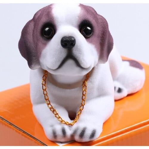 Car Interior Decoration Cute Car Supplies Creative Center Console Simulation Plush Moving Head Dog Car Decoration