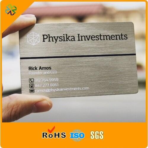 Stainless steel brushed finishing metal business card