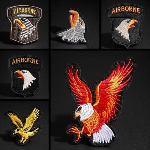 Military Eagle Embroidered Patches For Clothing Punk Motorcycle Jeans Patch Sew On Clothes Badges Applique Rock Diy Decor