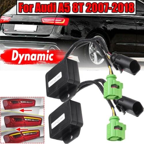 1 Pair Dynamic Turn Signal Indicator LED Taillight Add-On Module Cable Wire Harness Left & Right Light For Audi A5 8T 2007-2018