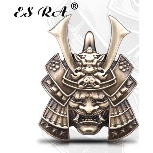 1 Piece 2.8 inch 3D Japanese Samurai Hannya Car Emblem Auto Sticker Skull Metal Hot Badge Pranjna Gunmetal Hood Window Motorcycl