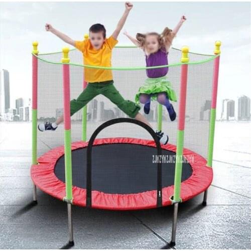 1001 Indoor Childrens Round Trampoline Family Toy Small Bouncing Bed Household Jumping Bounce Bed With Protecting Wire Net