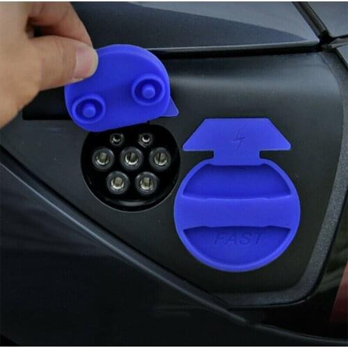 2PCS Charge Plug Port Cover Car Charger Protection Cap Waterproof Dust Silicone Cover Interior Accessories Fit for Tesla Model 3