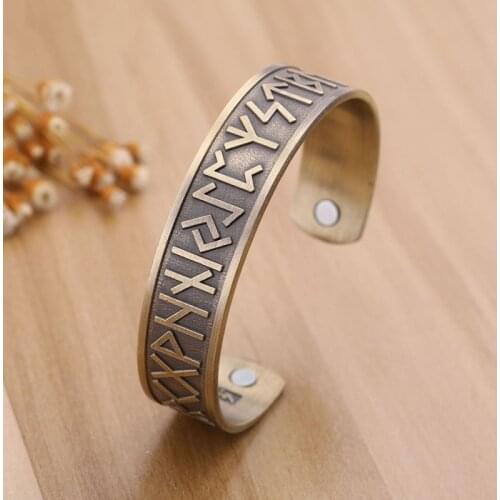 24 Rune Set Bracelet Bangle Pagan Jewelry Viking Ethnic Runic Cuff Wrisband
