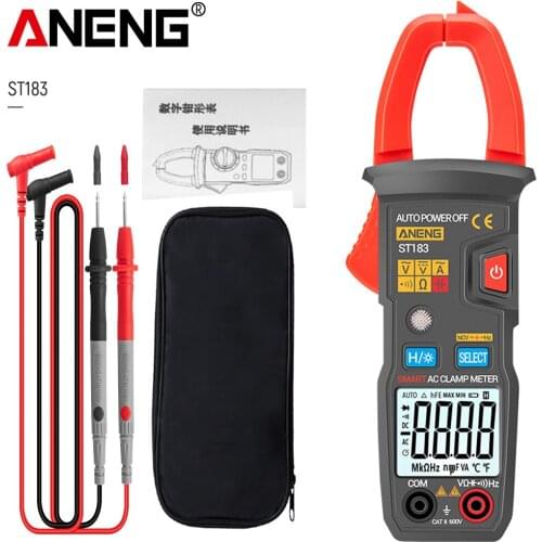 ANENG ST183 Digital Clamp Meter AC Current 6000 Counts True RMS Multimeter DC/AC Voltage Tester Hz Capacitance NCV Ohm Tests