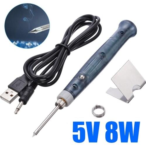 Electric USB Soldering Iron Pen 5V 8W Mini Tip Button Switch Soldering Welding Pen Rework Station For Heat Welding Repair Tools