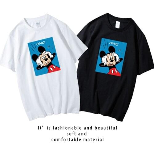 Disney Mickey Mouse T Shirt Men Women Tee Shirt Kawaii Cartoon Male T-shirt Graphic Tops Vogue Couple Summer Short Sleeve Tshirt