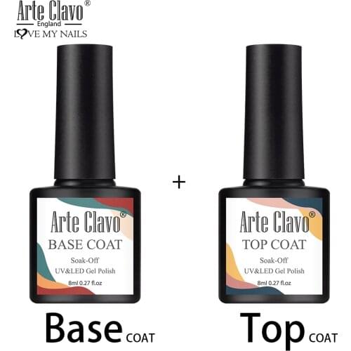 ArteClavo 8ml Matt Top Gel Base Coat Foundation Primer Magic Gel Nail Polish Lacquer Nail Art Manicure Varnish All For Manicure