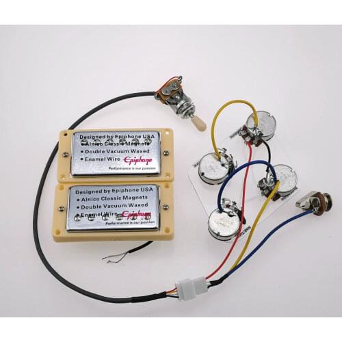 1 Set Original Epi LP Standard SG Electric Guitar Humbucker Pickup Golden cover With Wiring Harness MADE IN KOREA