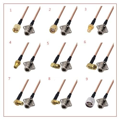SMA/RPSMA Male&Female to N Female 4hole panel Flange Connector Pigtail Jumper RG316 Cable 50 ohm