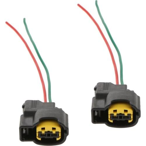 Ignition Coil Connector Plug Wire Harness Pigtail Wiring Loom 2-way - 2pcs