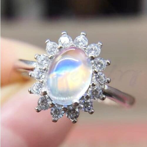 Opal ring Free shipping Natural real opal 925 sterling silver Finger rings 0.5ct gemstone #X18050807