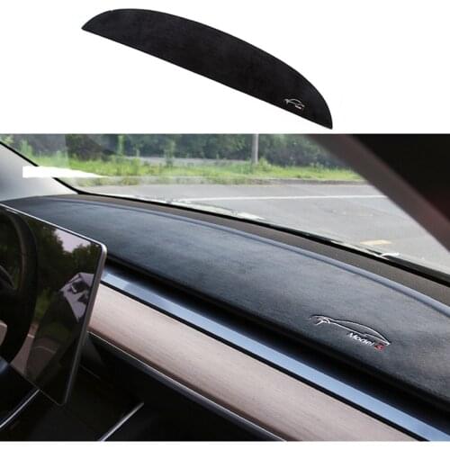 Car Dashboard Cover Mat For Tesla Model 3 logo Sun Shade Cushion Pad Carpets rear window sheets mats Car Mouldings accessories