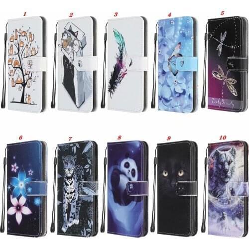 10pcs/lot Lovely animals Butterfly Flower Wallet Leather Case For Motorola G9 G9PLAY G9PLUS E7PLUS E7
