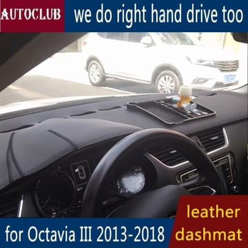 For skoda Octavia Tour 2014-2018 Leather Dashmat Dashboard Cover car Pad Dash Mat SunShade Carpet Cover 2015 2016 2017
