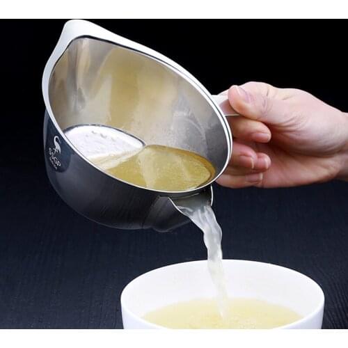 Stainless Steel Filter Oil Pot Filter Residue Oil-Proof Soup Pot Drain Pot Household Filter Oil Residue Oil Storage Pot