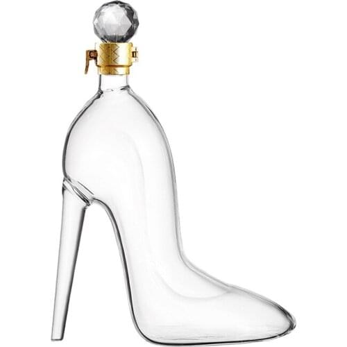 Etched Whiskey Globe Decanter Set,With High Heels Shoes Whisky Glasses - For Liquor, Bourbon,Vodka - 350ML