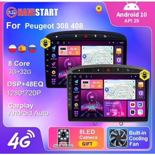 Android 10 For Peugeot 408 308 308S 2010-2016 4G WIFI DSP Carplay Voice Control Car Radio Multimedia GPS Navigation Player No CD