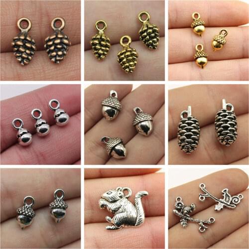 Wholesale Jewelry Lots Squirrel Pine Nut Charms Children Craft Handmade Gifts Crafts Crafts For Adults 15 Pieces