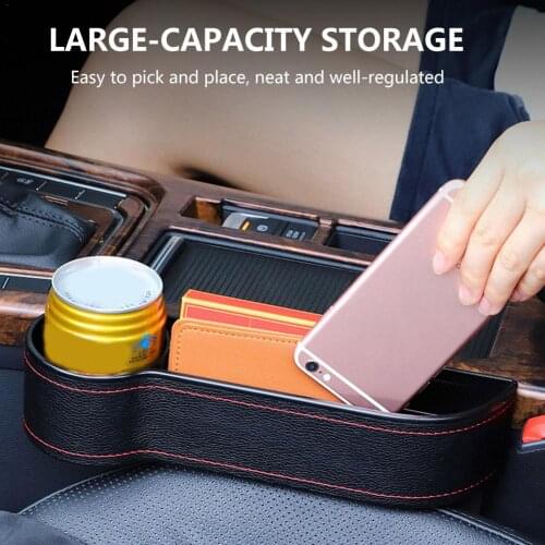 Car Seat Crevice Storage Box Plastic Leather Non-slip Car Seat Organizer Card Phone Holder Pocket Seat Gap Slit Pocket Organizer