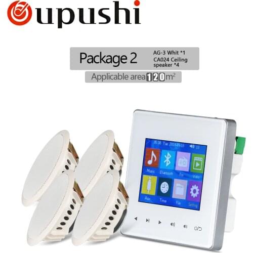 Oupushi AG-3 Keypad panel music controller, Home audio system with Bluetooth wall-mounted keypad for multi-room audio