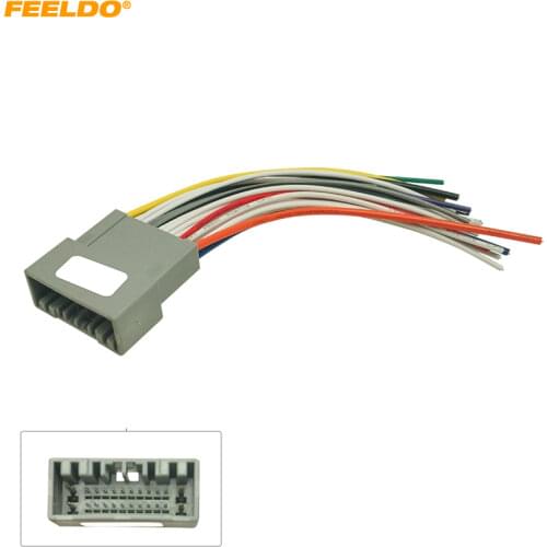 FEELDO Car Stereo CD/DVD Player Wiring Harness Adapter For Honda CRV Greiz Gienia Envix Radio Installation Cable #HQ6130