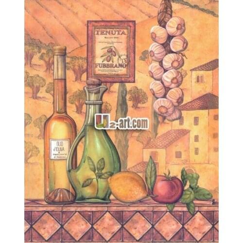 Sale Still life painting reproduct as canvas prints from tuscany art beautiful picture wine and fruit HQ0124C Free shipping
