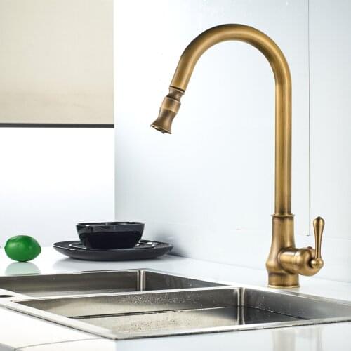 Bathroom Solid Brass Sink Faucet Antique Bronze 360 Degree Turn Basin Faucet Water Tap Single Handle Cold and Hot Water