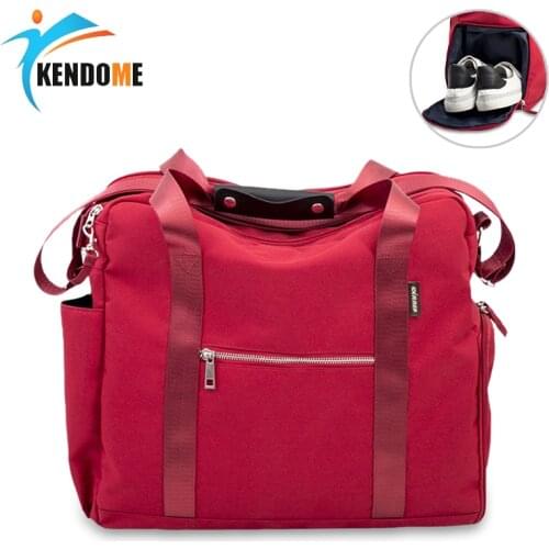 Women Gym Sports Bag Fitness Training Bag Large Capacity Outdoor Handbag Oxford Travel Bag Shoe Compartment Luggage