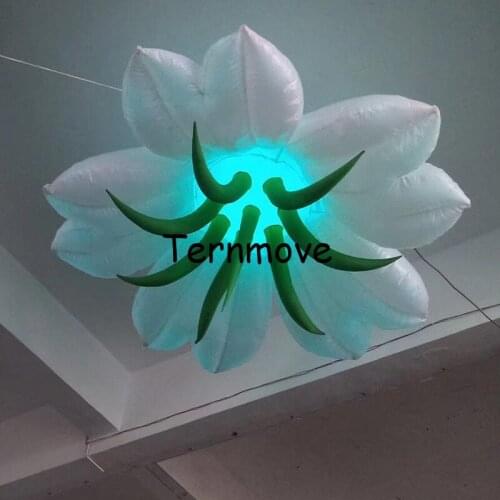 Led inflatable flower,lighting lotus model,party stage wedding club decoration for sale inflatable flowers replica