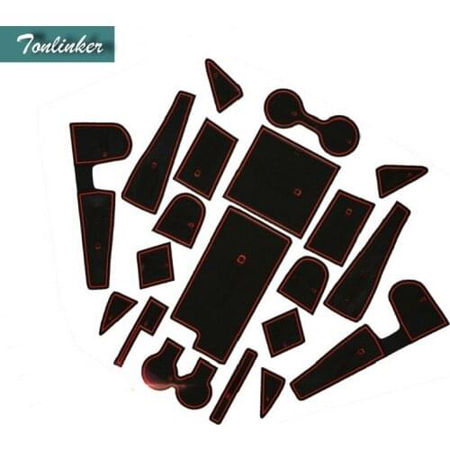 Tonlinker 20 PCS DIY Car styling green emulsion special gate slot storage box pad cover case Stickers for Nissan murano 2015